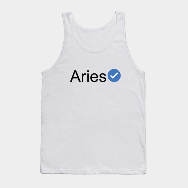 Verified Aries (Black Text) Tank Top by inotyler